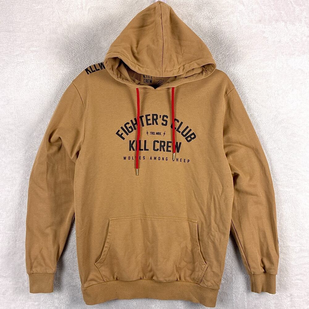 Kill Crew Hoodie Mens M Brown Fighters Club Porrada Series BJJ MMA Boxing